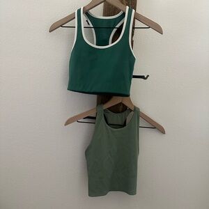 Girlfriend Collective Green Tank Top sports bra bundle sz XS